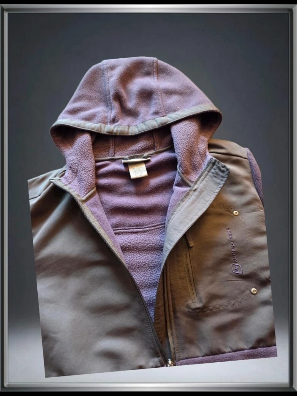 Free Country Women’s 2X Purple & Gray Fleece Vest – Full Zip